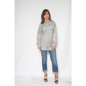 Zara Satin Button Up Blouse Women’s Size XL